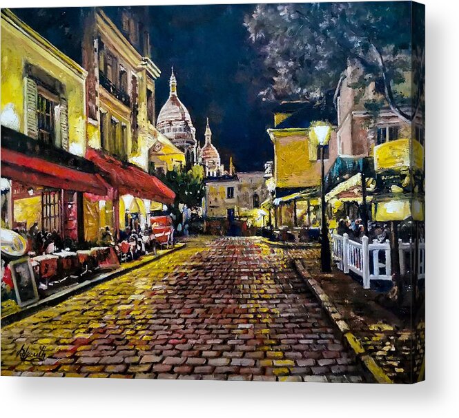  Acrylic Print featuring the painting Montmatre, Paris by Raouf Oderuth