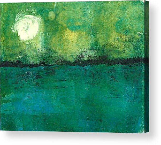 Moon Acrylic Print featuring the painting Moonlight serenade by Ruth Kamenev