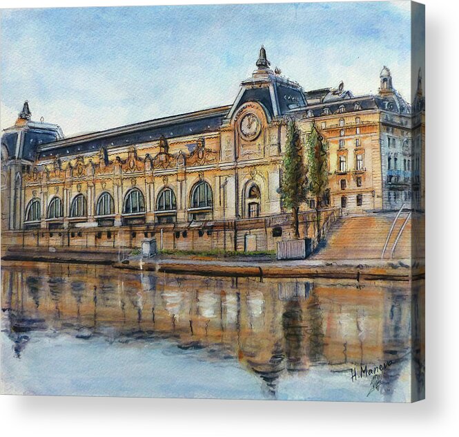 Architecture Acrylic Print featuring the painting Musee d' Orsay, Paris by Henrieta Maneva