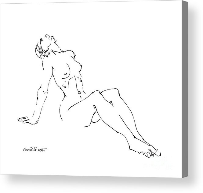 Female Acrylic Print featuring the drawing Naked Woman Art 28 by Gordon Punt