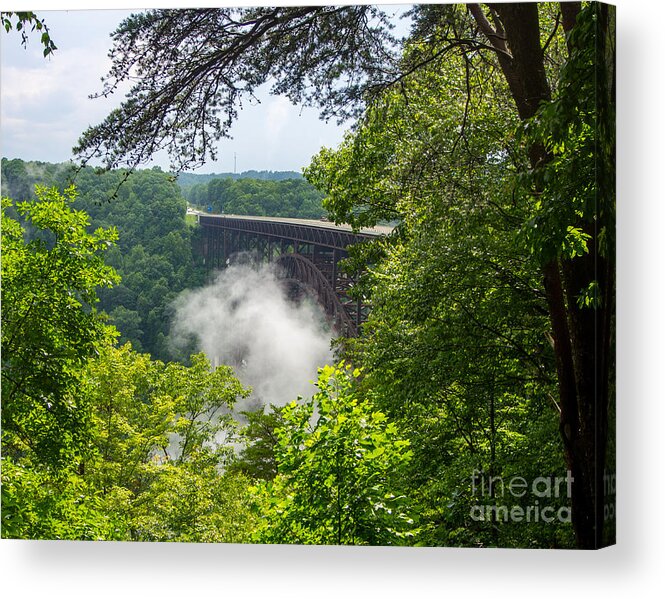 New River Bridge Acrylic Print featuring the photograph New River Gorge Bridge in West Virginia by L Bosco