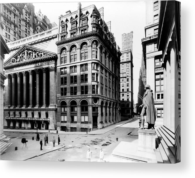 New York Stock Exchange Acrylic Print featuring the photograph New York Stock Exchange - Irving Underhill - Circa 1921 by War Is Hell Store