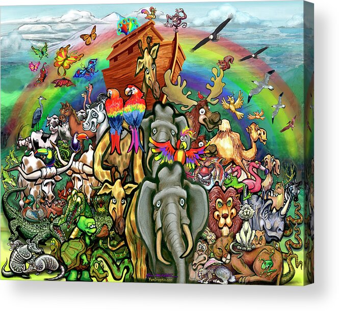Noah's Ark Acrylic Print featuring the painting Noah's Ark by Kevin Middleton