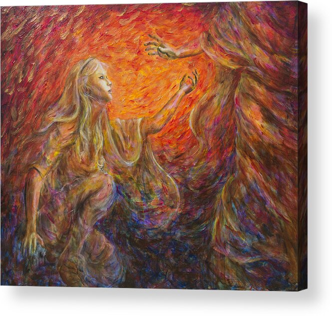 Mary Acrylic Print featuring the painting Noli Me Tangere by Nik Helbig