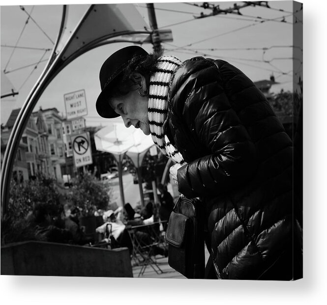 Street Photography Acrylic Print featuring the photograph On her Back by J C