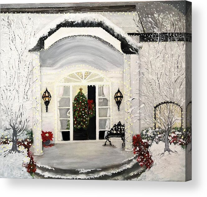 Home Acrylic Print featuring the painting Our Christmas Dreamhome by Juliette Becker