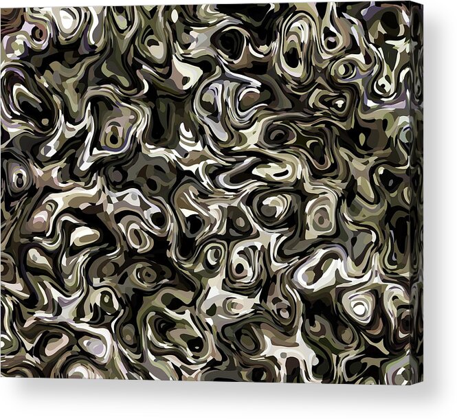 #abstract #abstractart #digital #digitalart #wallart #markslauter #print #greetingcards #pillows #duvetcovers #shower #bag #case #shirts #towels #mats #notebook #blanket #charger #pouch #mug #tapestries #facemask #puzzle Acrylic Print featuring the digital art Oyster Reef by Mark Slauter