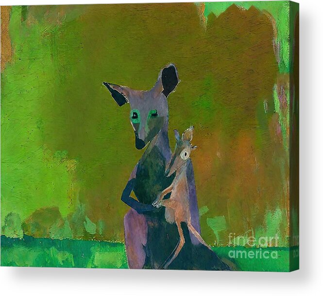Background Acrylic Print featuring the painting Painting Reunion 3 Green background illustration by N Akkash