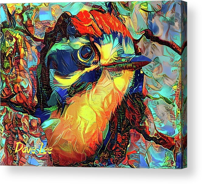 Bird Acrylic Print featuring the digital art Peekaboo Bird by Dave Lee