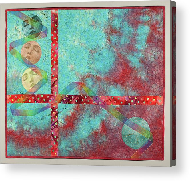 Wall Hanging Acrylic Print featuring the mixed media Phases by Vivian Aumond