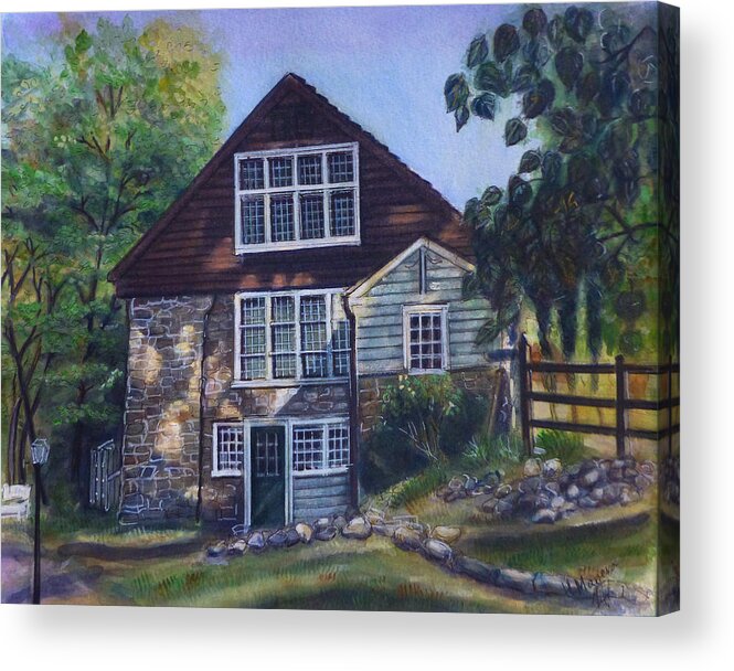 Architecture Acrylic Print featuring the painting Phillips Mill II by Henrieta Maneva