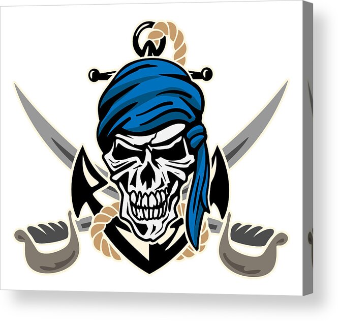 Anchor Pirate Skull T shirt