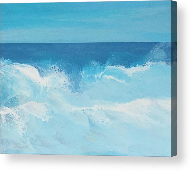 Beach Acrylic Print featuring the mixed media Private Beach by Linda Bailey