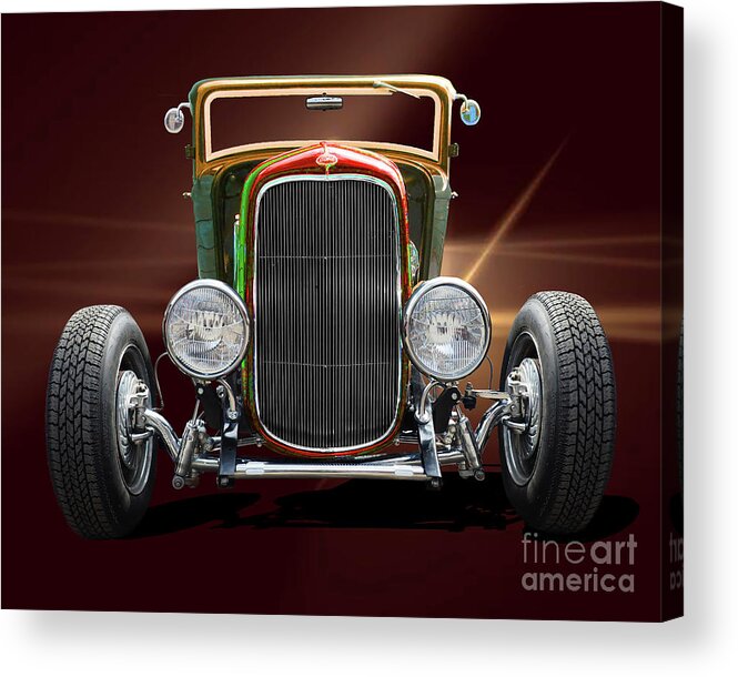 1903 Acrylic Print featuring the digital art Red Hot Rod Coup by Anthony Ellis