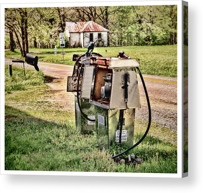 Gas Pump Acrylic Print featuring the photograph Relics from the Past in Goochland Virginia by Ola Allen