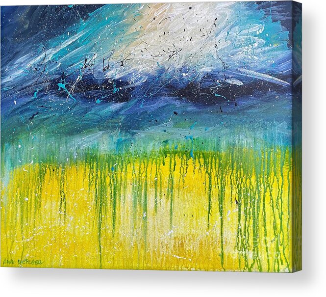 Abstract Acrylic Print featuring the painting Root of Imagination by Alan Metzger