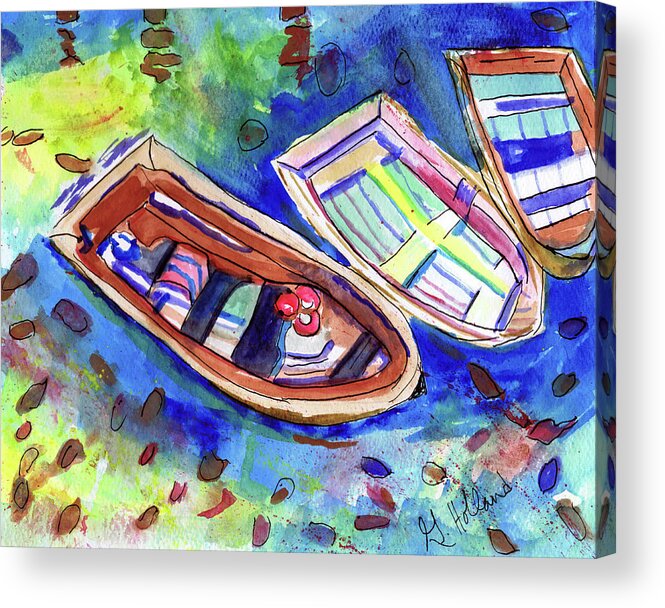 Row Acrylic Print featuring the painting Row Your Boat by Genevieve Holland