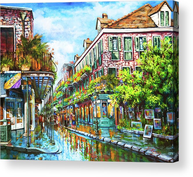 New Orleans Art Acrylic Print featuring the painting Royal at Pere Antoine Alley, New Orleans French Quarter by Dianne Parks