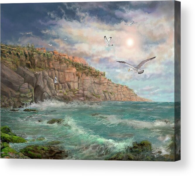 Seascape Acrylic Print featuring the digital art Salt Air by Marilyn Cullingford