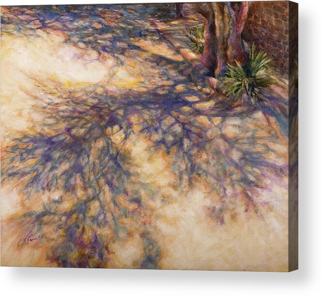 Sunlight Acrylic Print featuring the painting Santa Fe Sidewalk by Carol Klingel