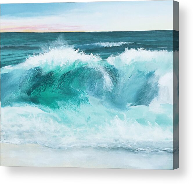 Sea Acrylic Print featuring the mixed media Sea Spray by Linda Bailey