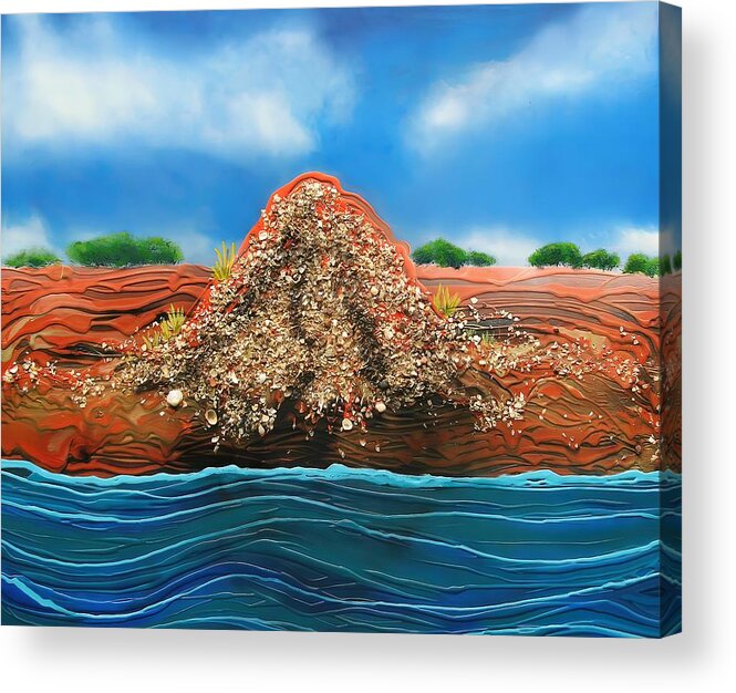 Shell Mound Acrylic Print featuring the painting Shell Mound by Joan Stratton