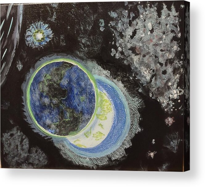 Space Acrylic Print featuring the painting Space Odessey by Suzanne Berthier