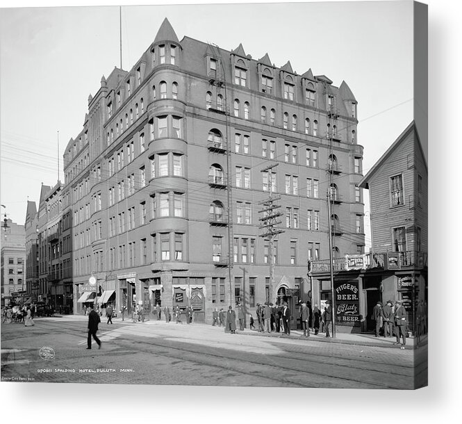 Duluth Acrylic Print featuring the photograph Spalding Hotel 1906 by Detroit Publishing Co