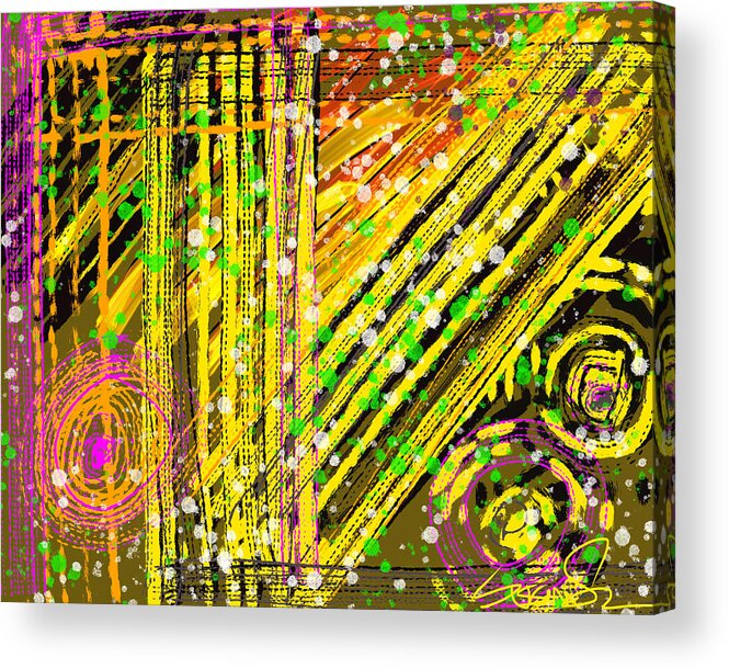 Abstract Acrylic Print featuring the digital art Sporadic DNA by Susan Fielder