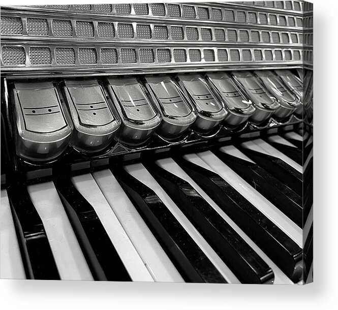 Hohner Acrylic Print featuring the photograph Squeezebox 1 BW by Lee Darnell