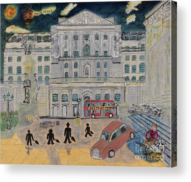London Acrylic Print featuring the painting Sterling Disaster by David Westwood