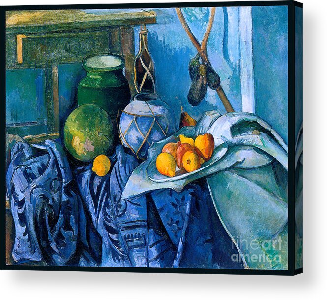 Cezanne Acrylic Print featuring the painting Still Life with a Ginger Jar and Eggplants 1893 by Paul Cezanne