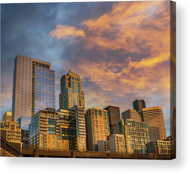 Seattle Acrylic Print featuring the photograph Stormy Seattle by Jerry Cahill