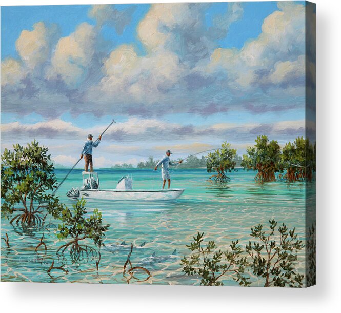 Bonefish Acrylic Print featuring the painting Strip Set by Guy Crittenden