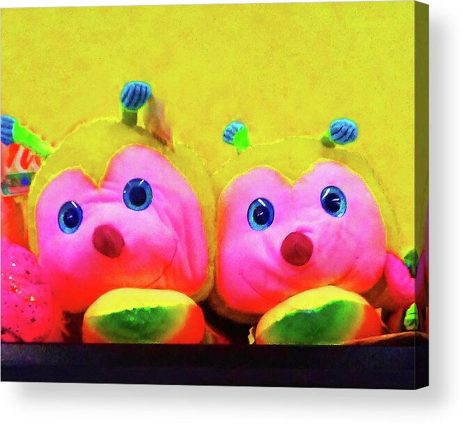 Toys Acrylic Print featuring the photograph Stuffed Bees by Andrew Lawrence
