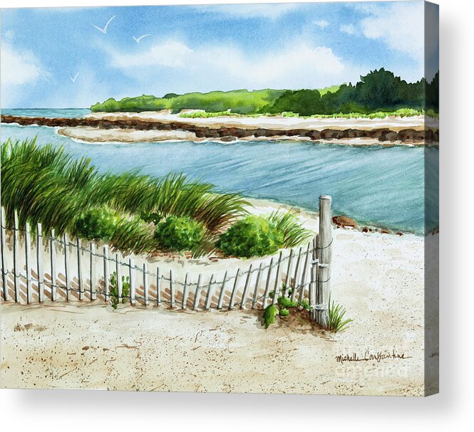 Summer At Sesuit Harbor Cape Cod Acrylic Print featuring the painting Summer at Sesuit Harbor Cape Cod by Michelle Constantine