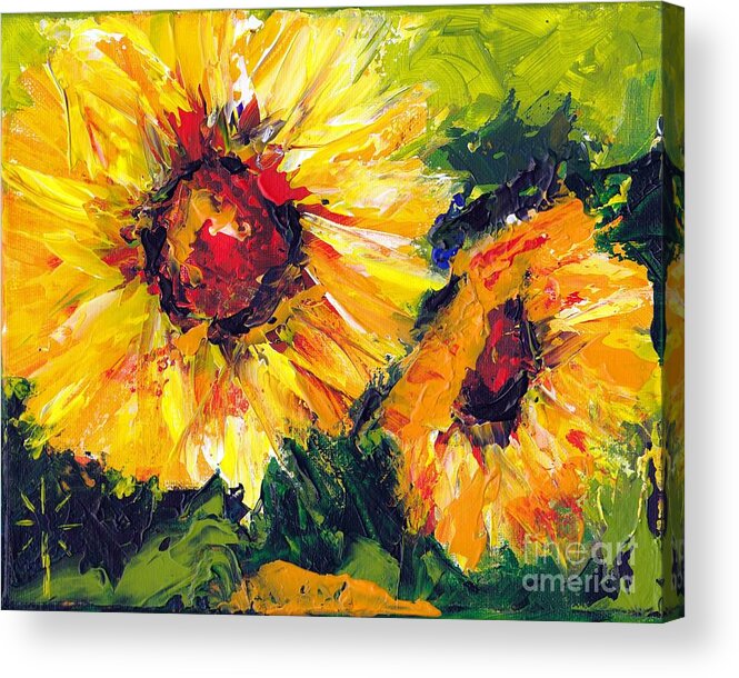 Garden Acrylic Print featuring the painting Sunny Times Three by Jodie Marie Anne Richardson Traugott     aka jm-ART