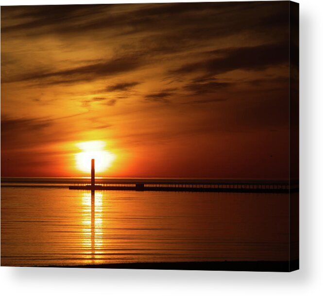 Sunrise Acrylic Print featuring the photograph Sunrise at Charlotte Pier by Flinn Hackett