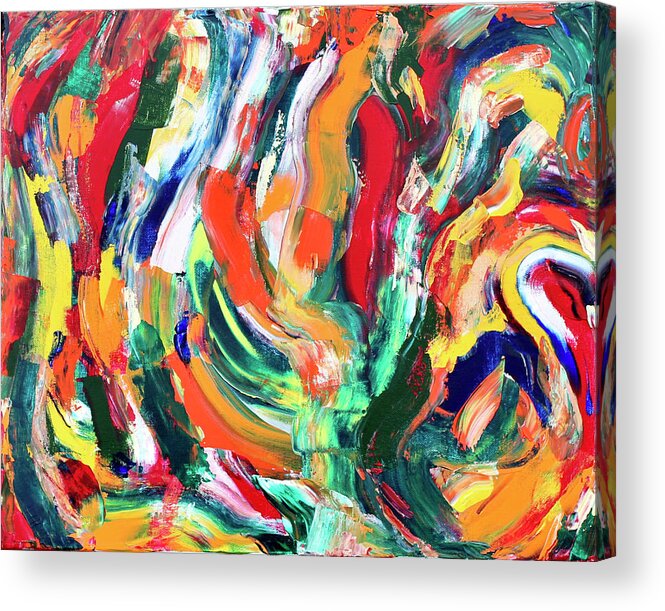 Abstract Acrylic Print featuring the painting Swirl 2 by Teresa Moerer