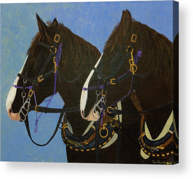 Art Acrylic Print featuring the painting Team by Dee Browning