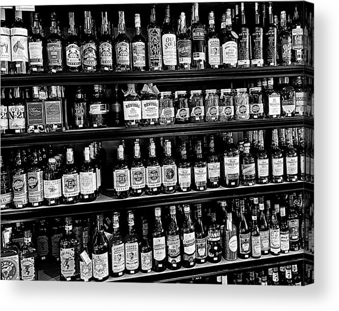 Liquor Acrylic Print featuring the photograph The Candy Store BW by Lee Darnell