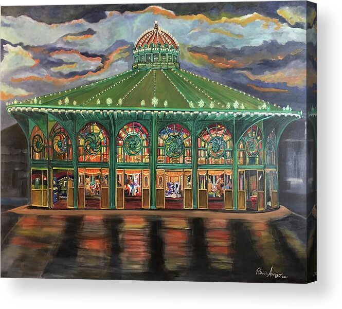 Casino Acrylic Print featuring the painting The Casino of Asbury Park by Patricia Arroyo