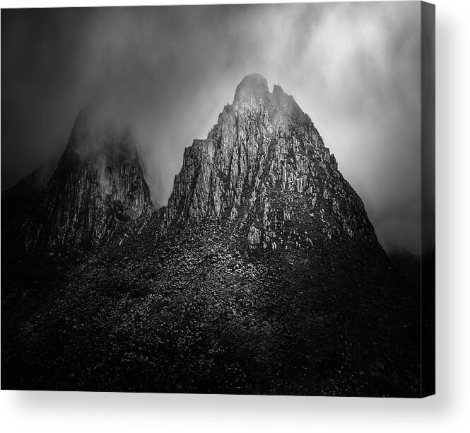Monochrome Acrylic Print featuring the photograph Mountain by Grant Galbraith