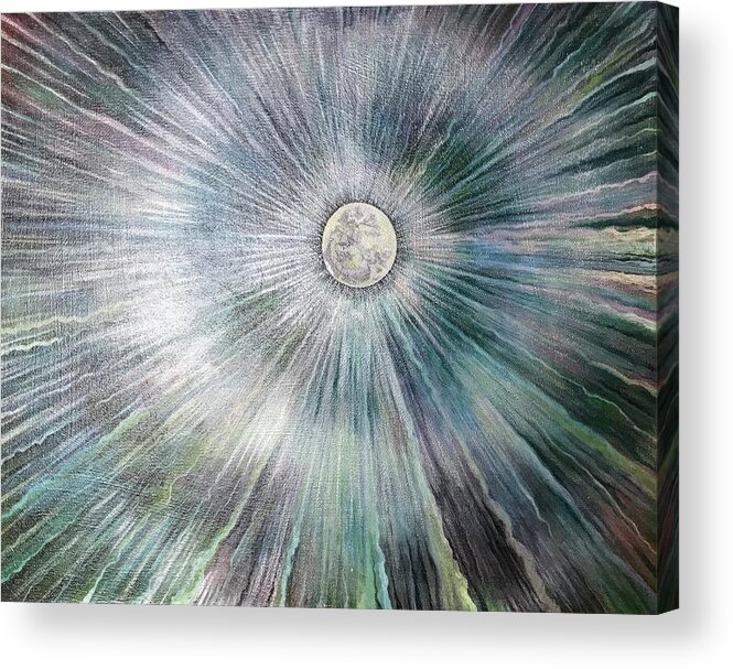 Full Moon Acrylic Print featuring the painting The Moon in the Womb by Jackie Ryan