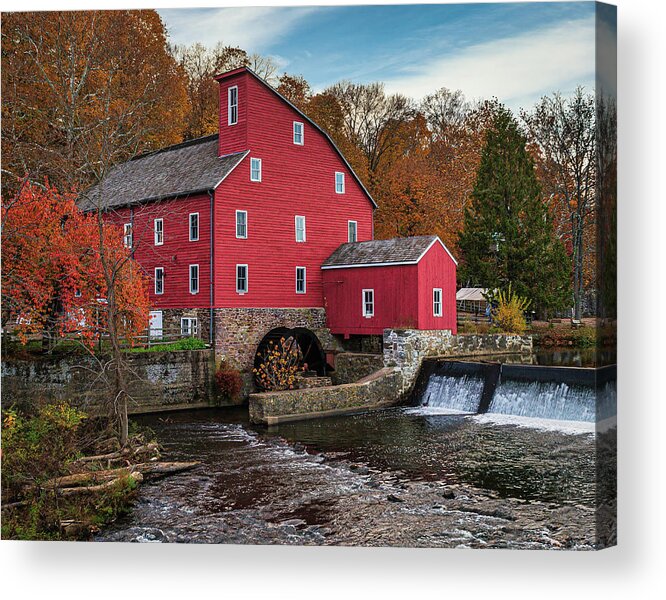 American Acrylic Print featuring the photograph The Old Red Mill by Nick Zelinsky Jr