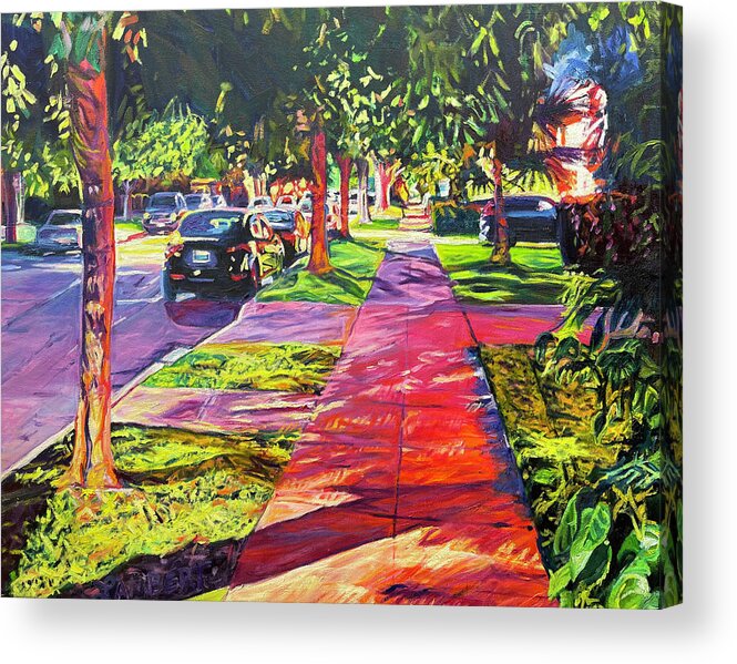 Neighborhood Acrylic Print featuring the painting The Path by Bonnie Lambert