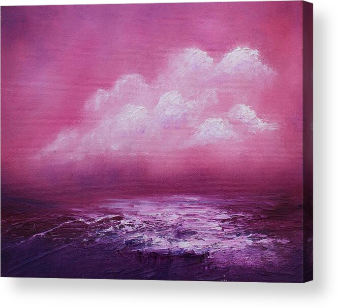 Abstract Landscape Acrylic Print featuring the painting The Sky is Pink by Archana Gautam