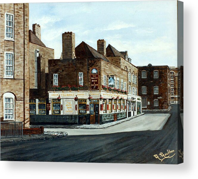 Wapping Acrylic Print featuring the painting The White Swan and Cuckoo Wapping London by Mackenzie Moulton