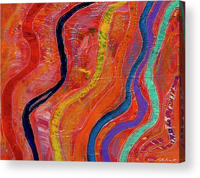 Wall Art Acrylic Print featuring the painting Thinklink Into Your Coloressence by Ellen Palestrant