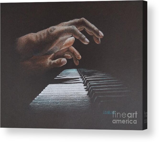 Piano Acrylic Print featuring the drawing Tickle the Ivories SOLD prints available by Lisa Bliss Rush